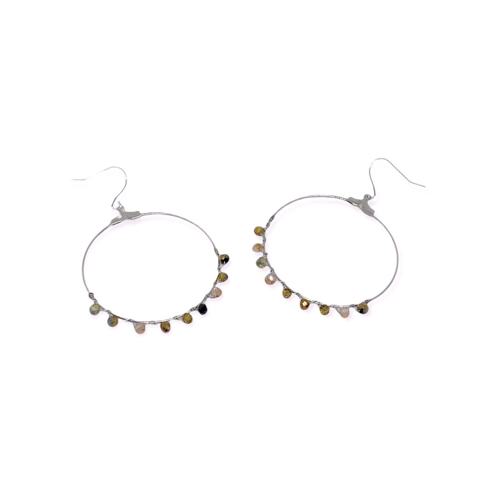 *NEW* Handmade Crystal Wire Wrapped Hoop Earrings